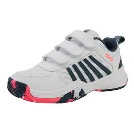 Детские теннисные кроссовки K-Swiss Court Express 2 Strap White/Black/Neon Blaze