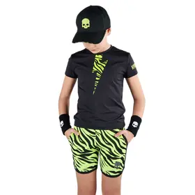 Юниорская футболка Hydrogen Tiger Tech Black/Neon Yellow