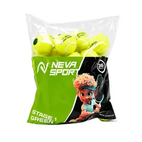 Теннисные мячи Neva Sport Green 36 мячей (пакет)