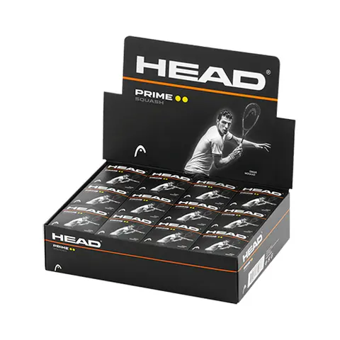 Мячи для сквоша Head Prime 2 жёлтых точки 12 штук