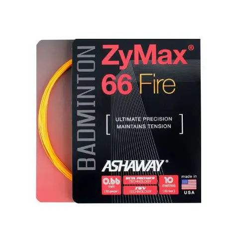 Бадминтонная струна Ashaway ZyMax 66 Fire Orange 0.66 10 метров