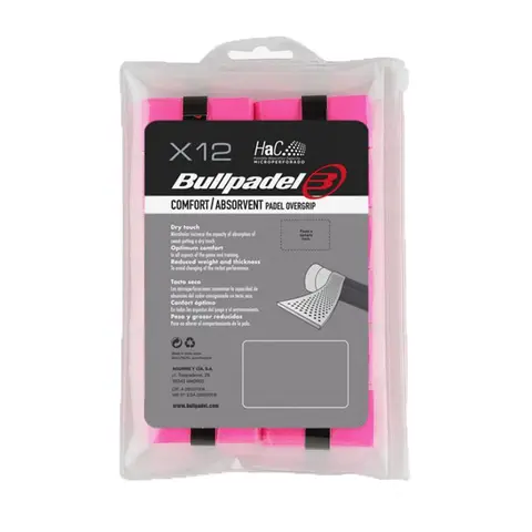 Намотки Bullpadel Comfort/Absorvent Pink 12 штук