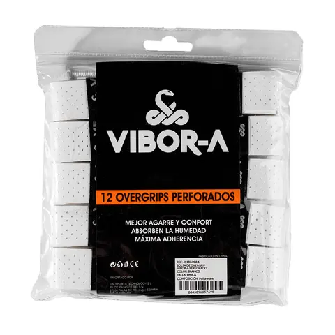 Намотки для падел VIBOR-A Perforaded White 12 штук