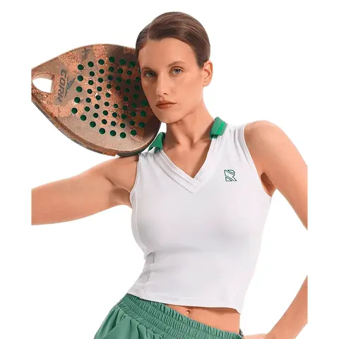 Поло без рукавов Raqueta Spotlight White/Green