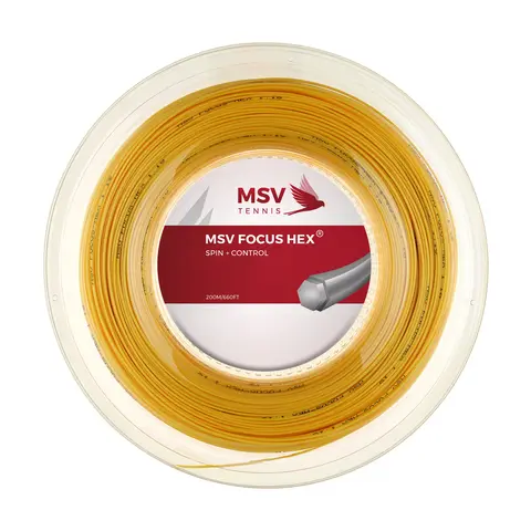 Теннисная струна MSV Focus Hex Yellow 1.23 200 метров