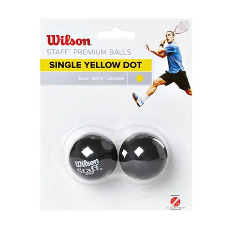 Мячи для сквоша Wilson Staff 1 жёлтая точка 2 штуки