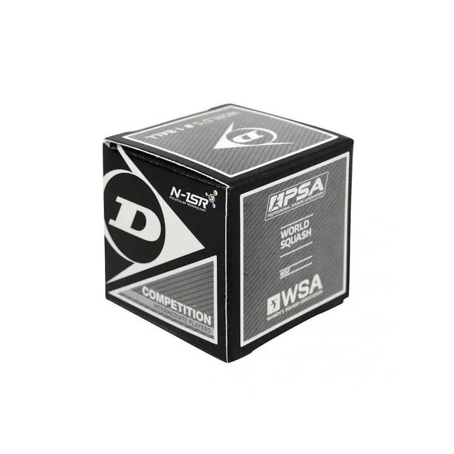 Мячи для сквоша Dunlop Competition 1 желтая точка 12 штук