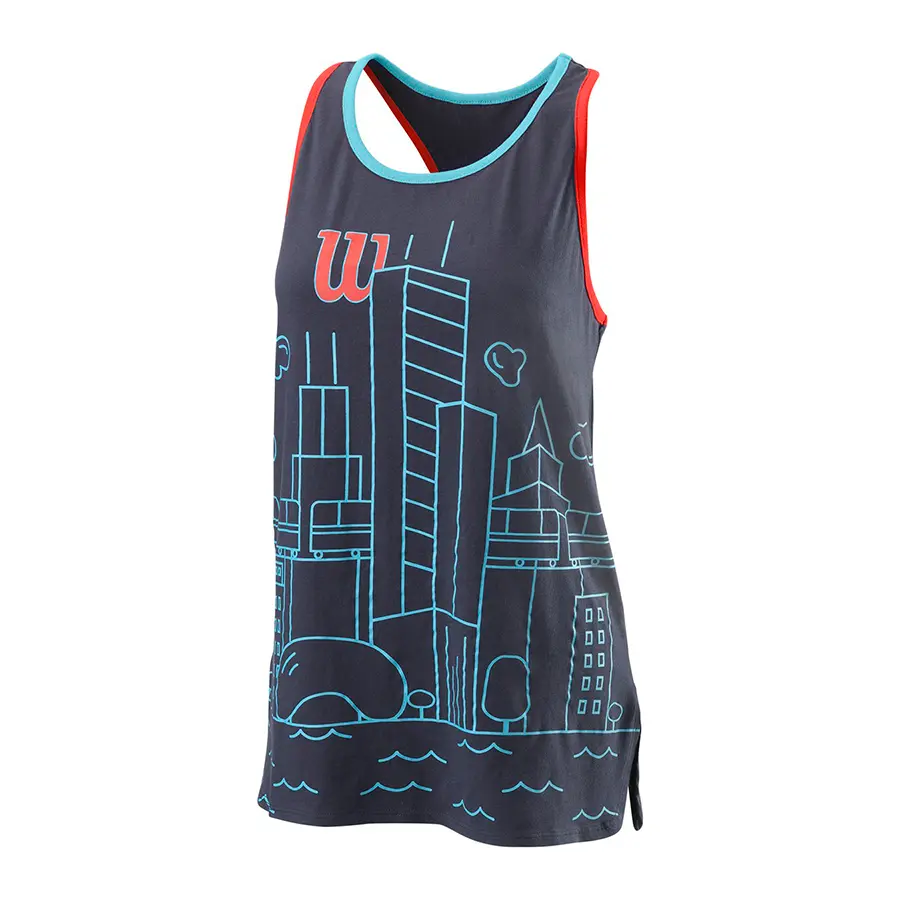 Топ теннисный женский Wilson Chi Navy Blue