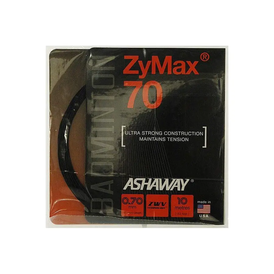 Бадминтонная струна Ashaway ZyMax 70 Black 0.70 10 метров