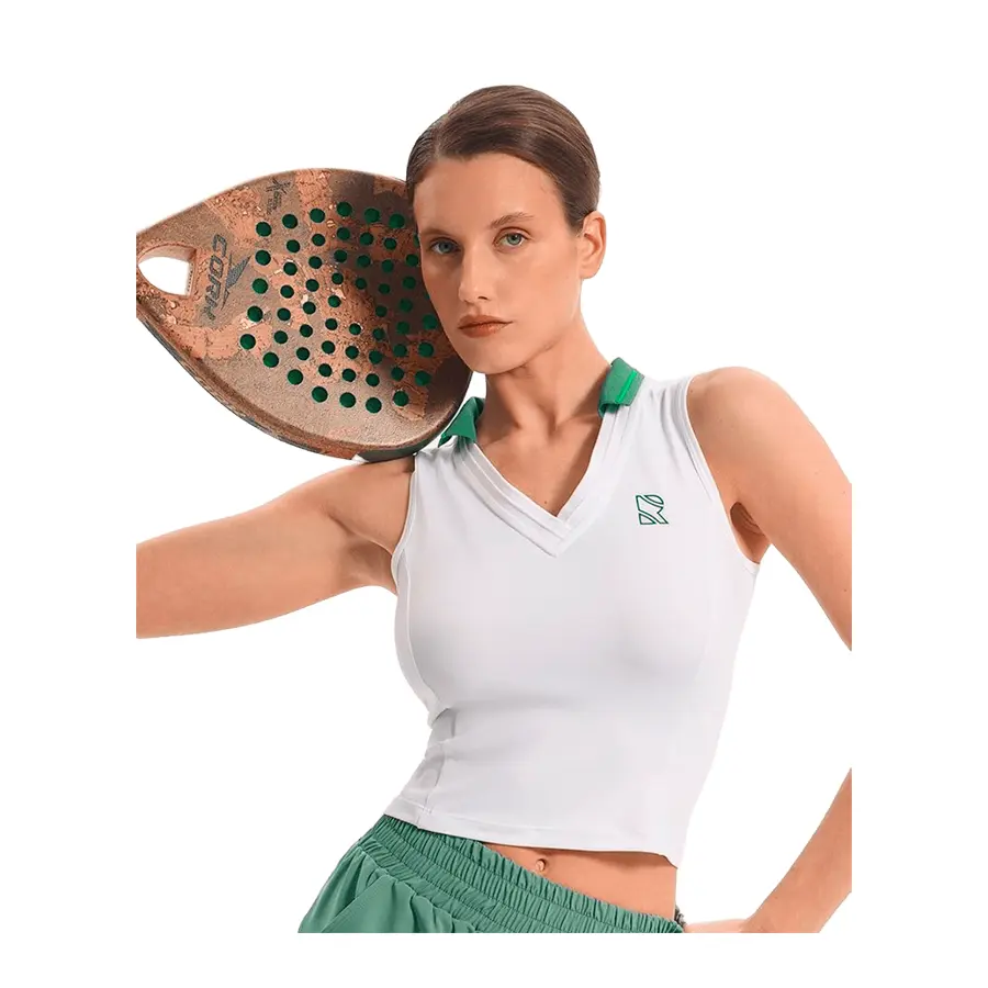Поло без рукавов Raqueta Spotlight White/Green